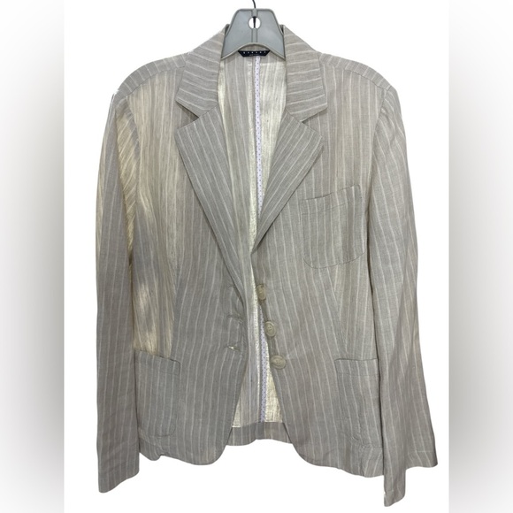 Sisley Beige Pinstripe Blazer - Picture 4 of 4